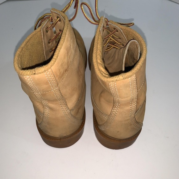 Vintage Timberland Boots Mens 12 Beige Leather Combat Ankle Work Made USA 10066 main image 12